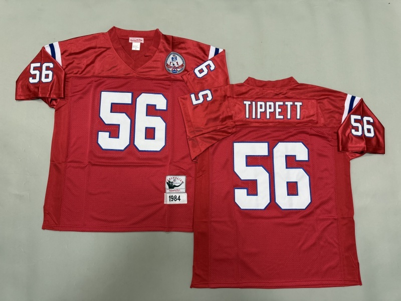 Men 2025 New England Patriots #56 Tippett red Throwback Limited NFL Jersey style 001->new england patriots->NFL Jersey